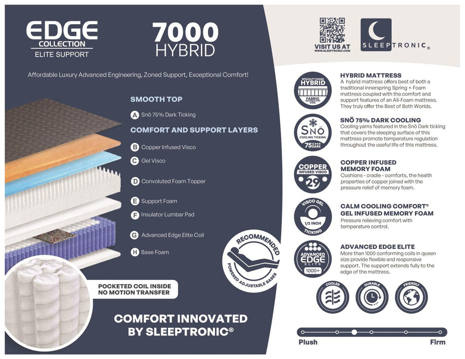 Edge - Elite Support - 7000 Hybrid -  King