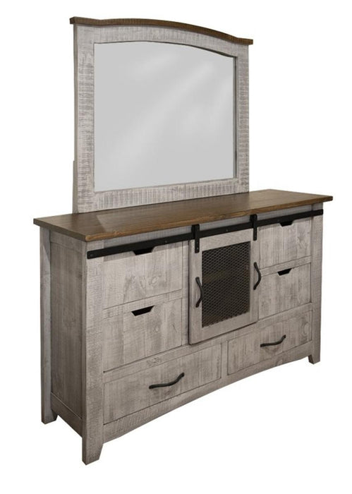 Pueblo Gray 6 Drawers Dresser in Light Gray