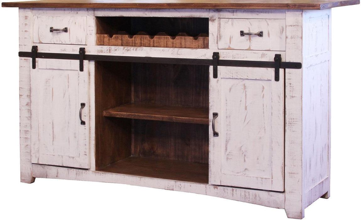 Pueblo Wooden Bar in White