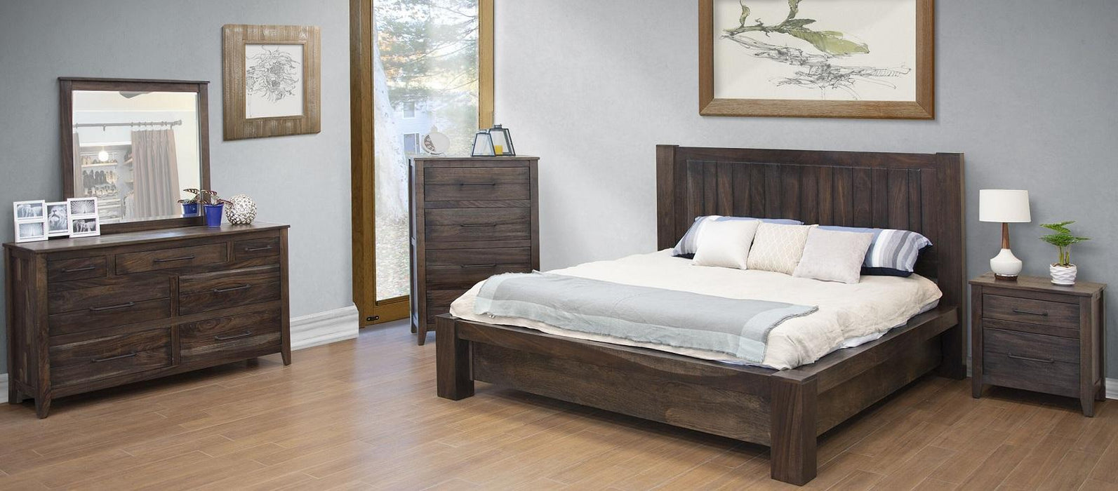 San Luis Queen Platform Bed in Natural Wood