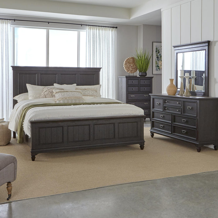 Allyson Park King Panel Bed, Dresser & Mirror, Chest