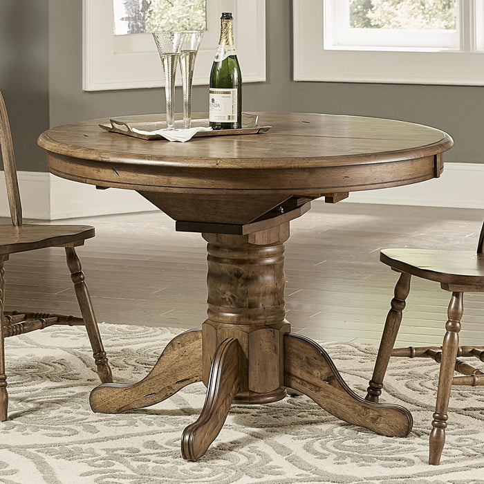 Carolina Crossing Oval Pedestal Table Top image