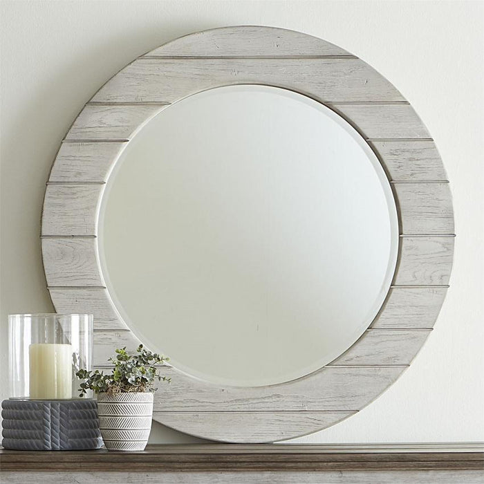 Liberty Furniture Heartland Round Mirror in Antique White image