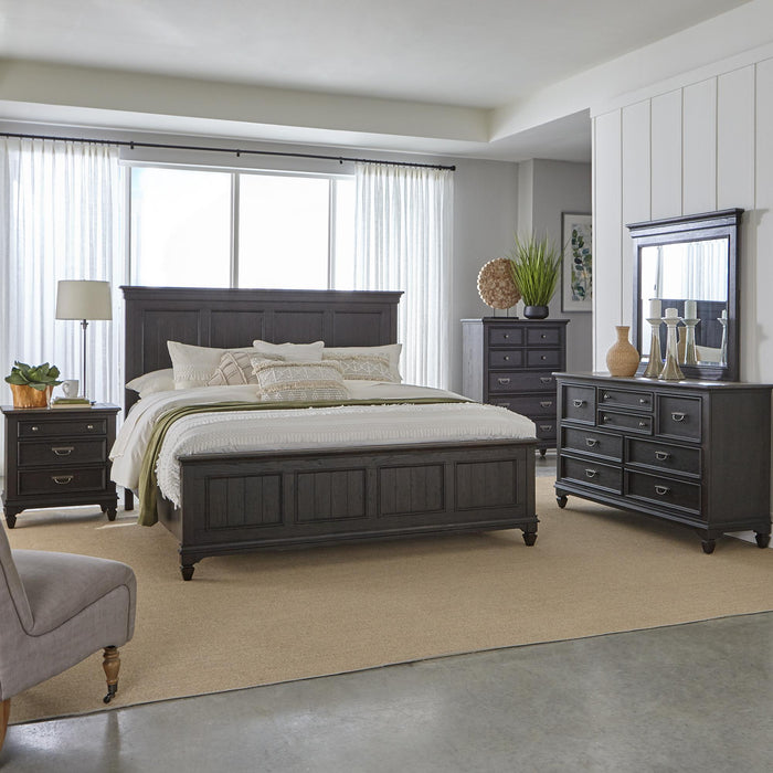 Allyson Park King Panel Bed, Dresser & Mirror, Chest, Night Stand