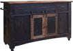Pueblo 3 Drawer Kitchen Island in Black image