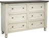 Stone 6 Drawer Dresser in Two Tone image